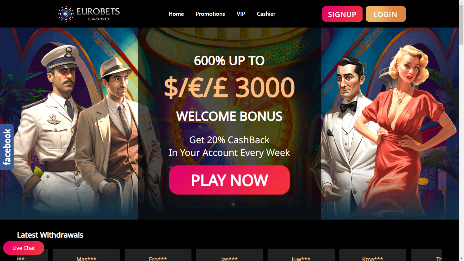 EuroBets Casino Desktop screenshot